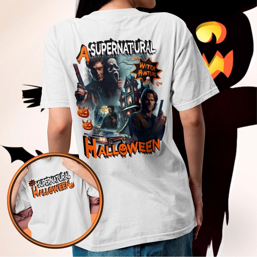 Camiseta Supernatural Dean Winchester E Sam Halloween Camisa Sobrenatural Caçadores De Bruxas