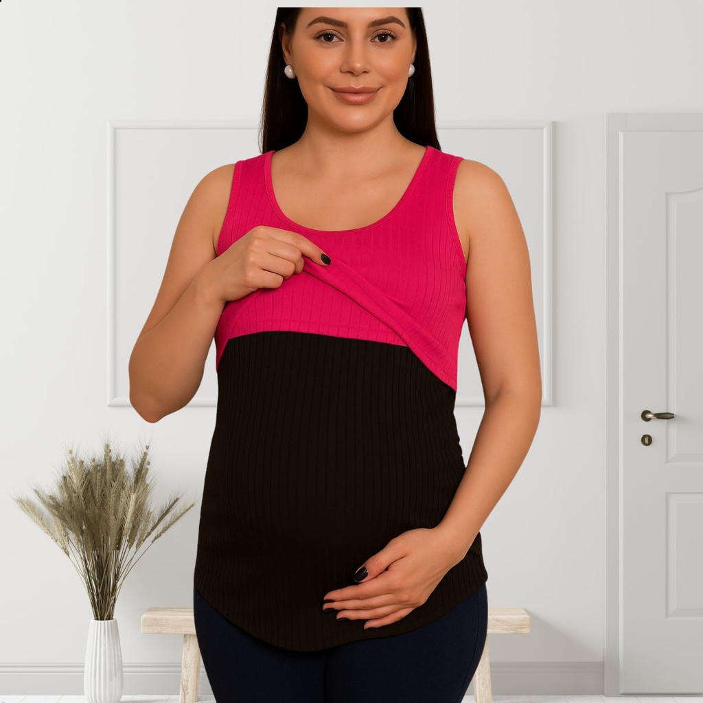 Bata Canelada Regata Biocolor Para Amamentação