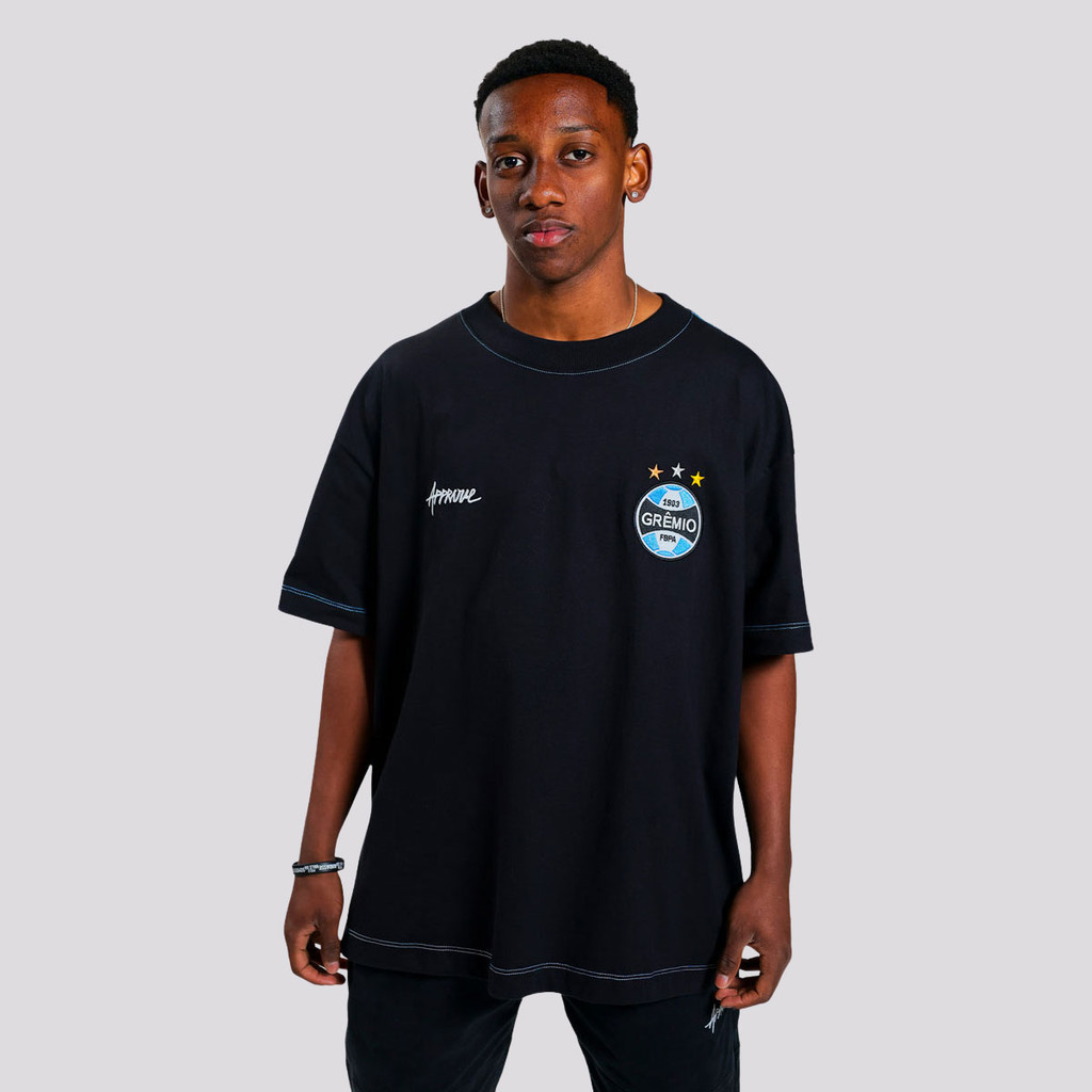 Camiseta Approve Huge Grêmio Mosqueteiro Preta