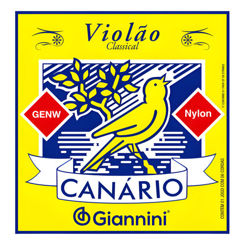 Jogo Cordas Giannini Genw Para Violão Clássico Nylon Médio