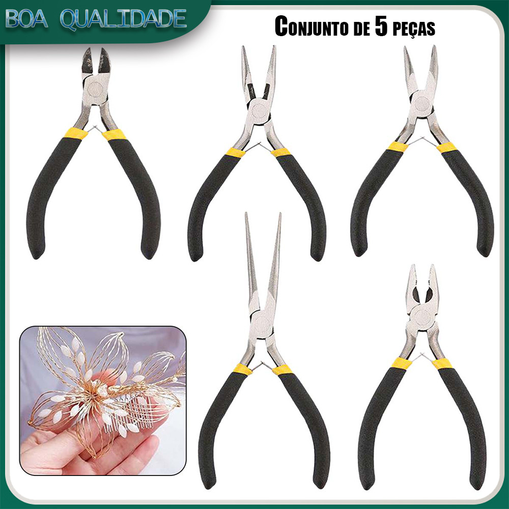 Conjunto de 5 peças alicate Mini alicate alicate alicate agulha-nariz DIY jóias alicate artesanal