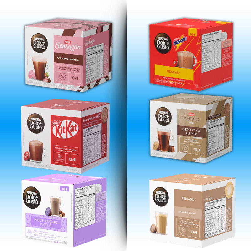 Cápsulas Dolce Gusto Sabores Variados - Kit 6 caixas