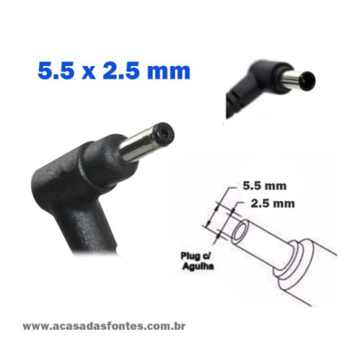 Cabo Reparo Para Fonte Notebook Asus Cce Positivo Itautec Sti 5.5*2.5mm