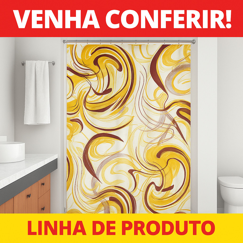 Kit 3 Cortina Box Banheiro Polietileno 138x198cm Resistente Estampada Sortida Antimofo Impermeável
