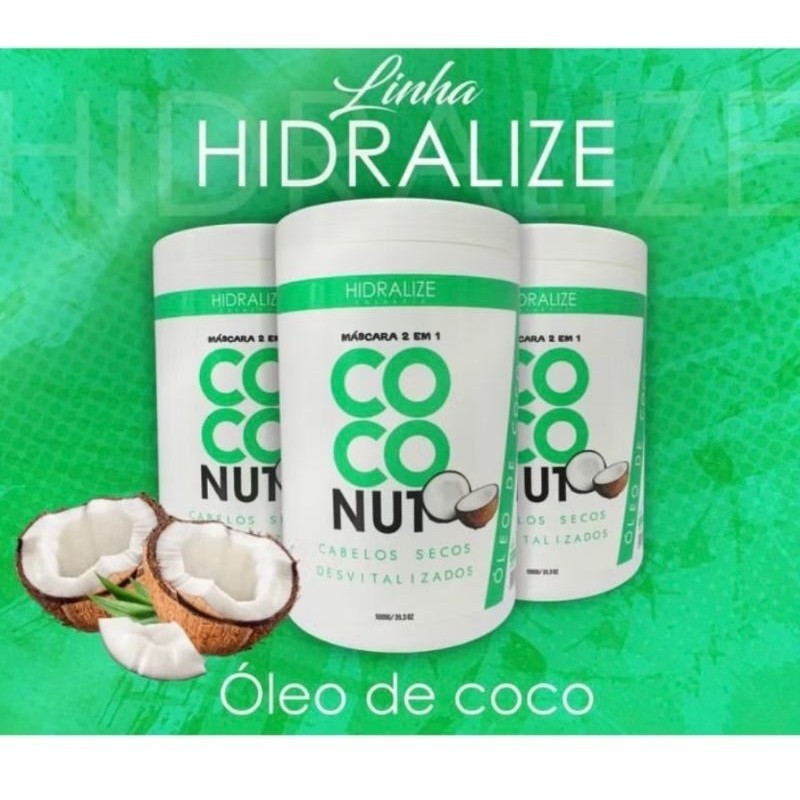 Creme de Pentear COCONUT Máscara 2 em 1 - Óleo de COCO - Hidralize 1kg em Oferta na Shopee