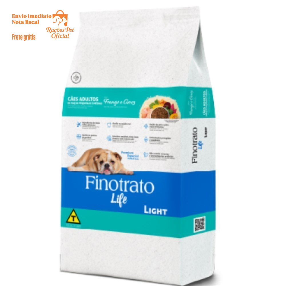 Ração Premium Especial Finotrato Prime Light 10kg Para Cachorro de Raças Pequenas e Médias