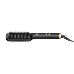 Escova Alisadora Black Gold Argan Mondial Preto e Champagne 47W EA-06