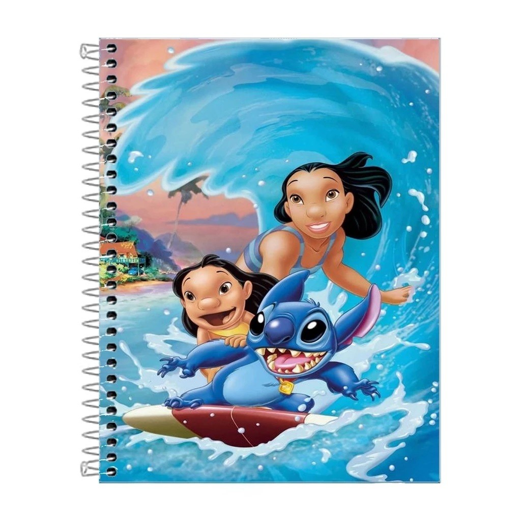 Caderno Lilo & Stitch Escolar 1, 10 ou 20 Matérias