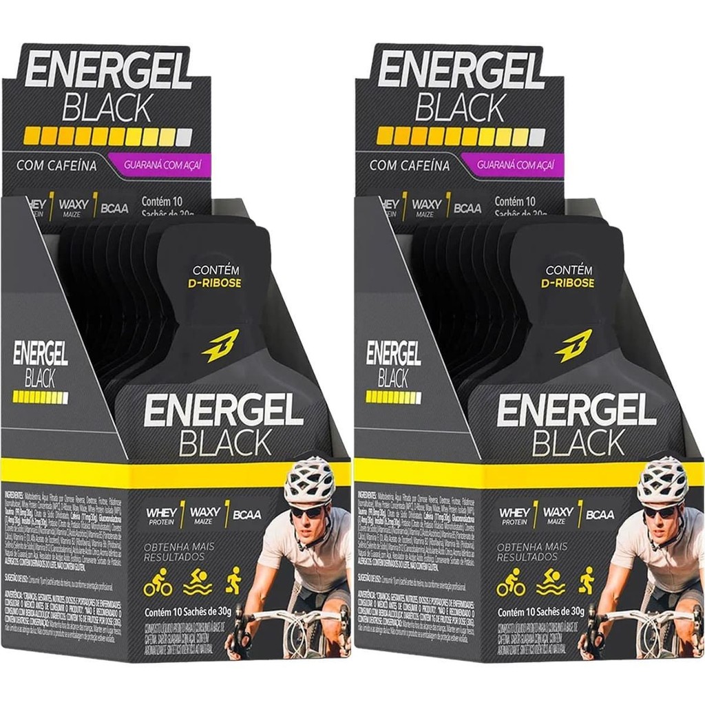 Kit 2X Energel Black - 10 Sachês Guaraná c/ açaí - BodyAction em Oferta na Shopee