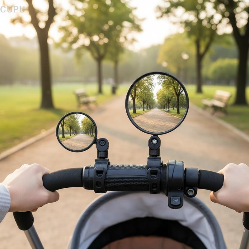 [CU] Conjunto De Espelho Retrovisor Para Bicicleta 360 2 Peças Passeio Seguro Esquerda Direita Ajustável Vista Traseira