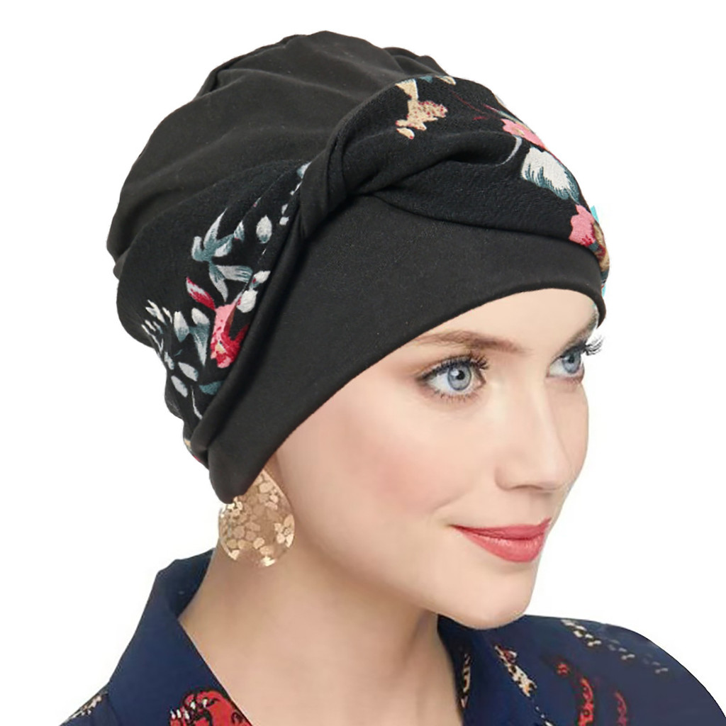 Europeu americano moda rua tiro lenço boné impresso bandana torcido pulôver boné flor lenço boné pronto estoque