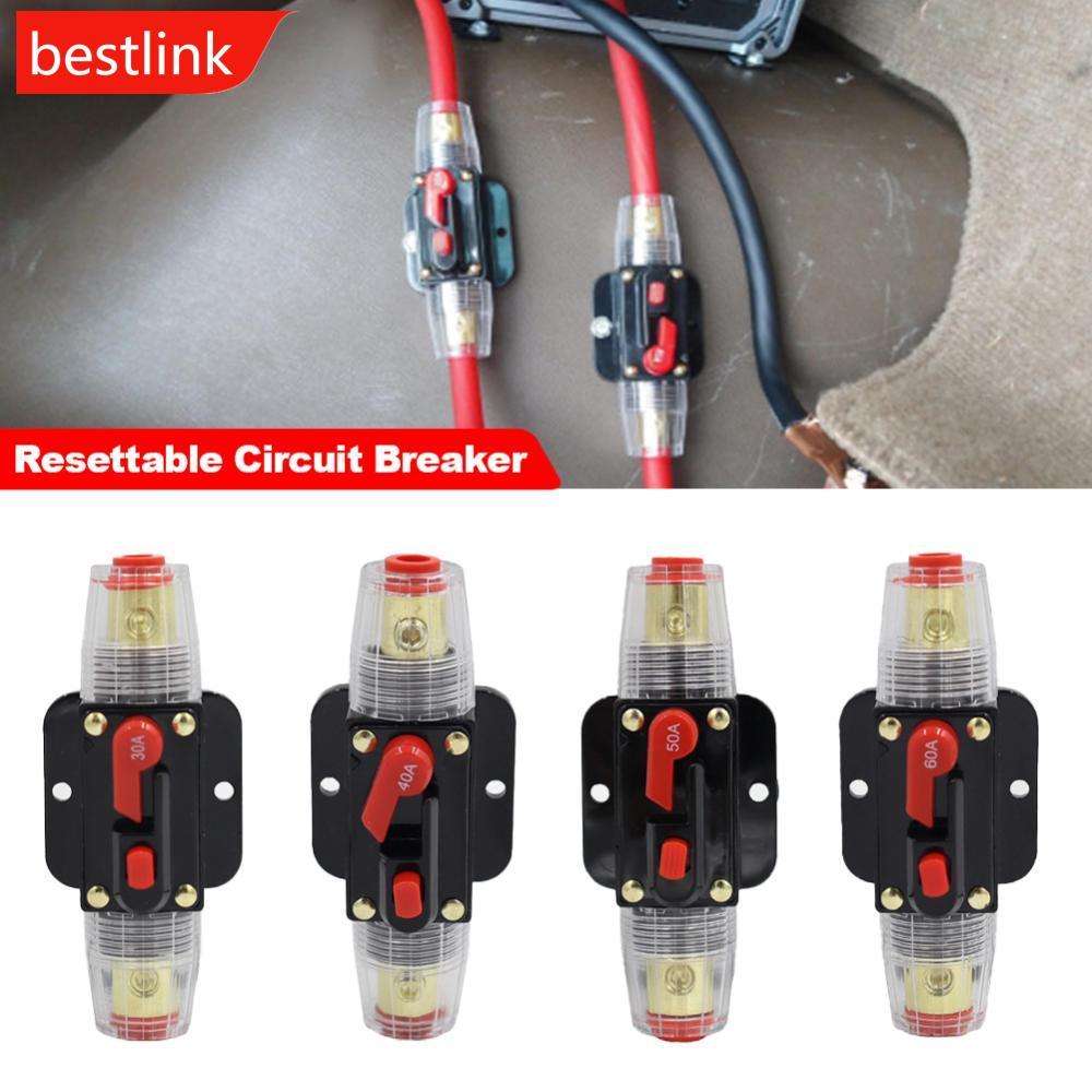 BESTLINK Automóvel Caminhão Fusível Reajustável Suporte De Proteção Curta Disjuntor 20A 30A 40A 50A 60A 80A 100A 125A 15