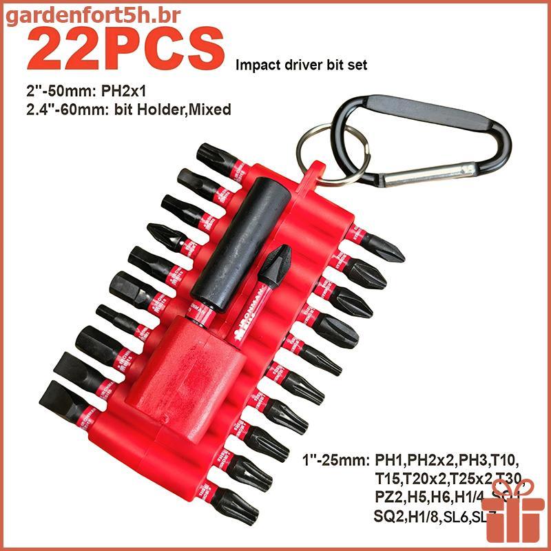 GARDE Conjunto De Bits De Chave De Fenda De Impacto , 22 Peças Com Manga Organizadora , Brocas Magnéticas De Aço S2 E Su