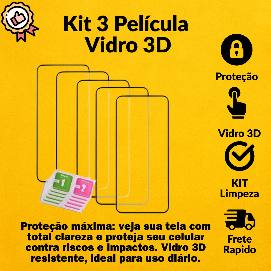 Película vidro 3D Para Sams Glaxy A01 A01 CORE A02 A02S A03 A03S A03 CORE A04 A04S A05 A05S