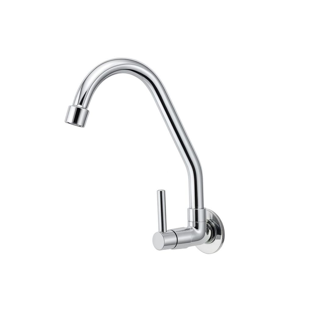 Torneira Para Cozinha 1/4 V De Parede Metal Cromada 1167 C61