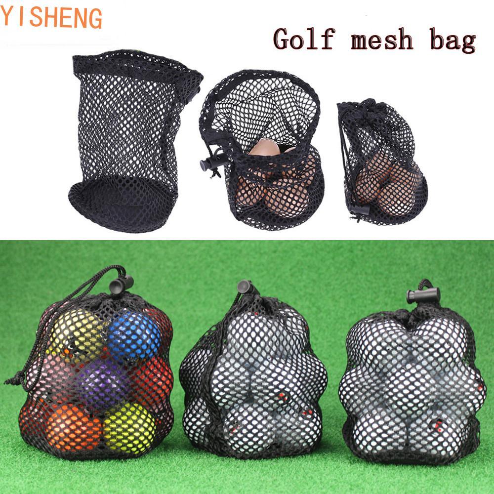 YISHENG Sacos De Bola De Golfe Tênis Para Ginásio Saco De Transporte Esportes Malha Net Preto Leve Armazenamento