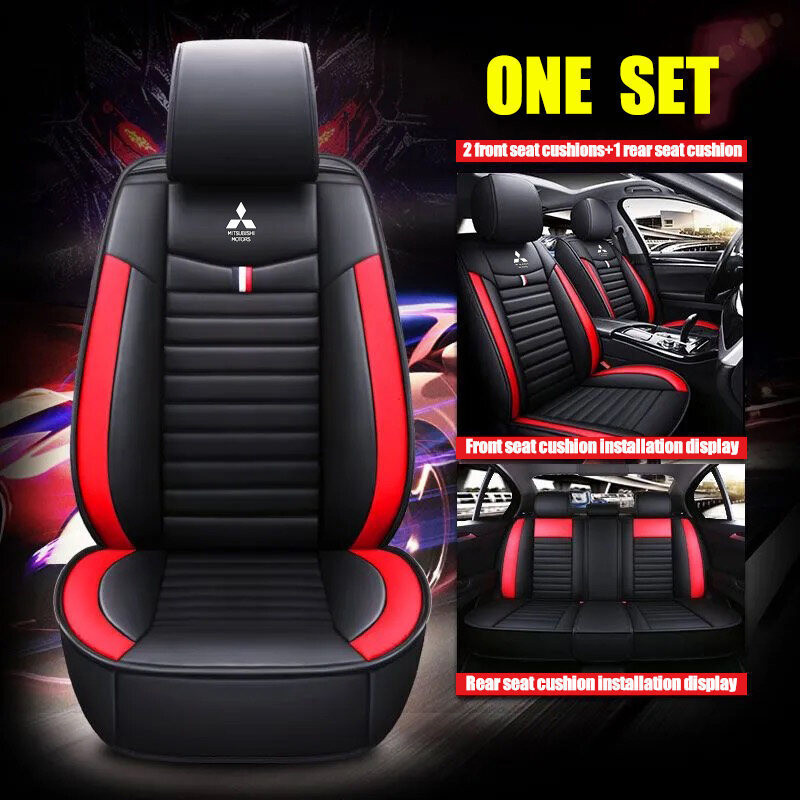 Capa de Assento de Carro em Couro PU 3D para Mitsubishi X-pander Pajero L200 L300 Triton Mirage Outlander Montero Lancer