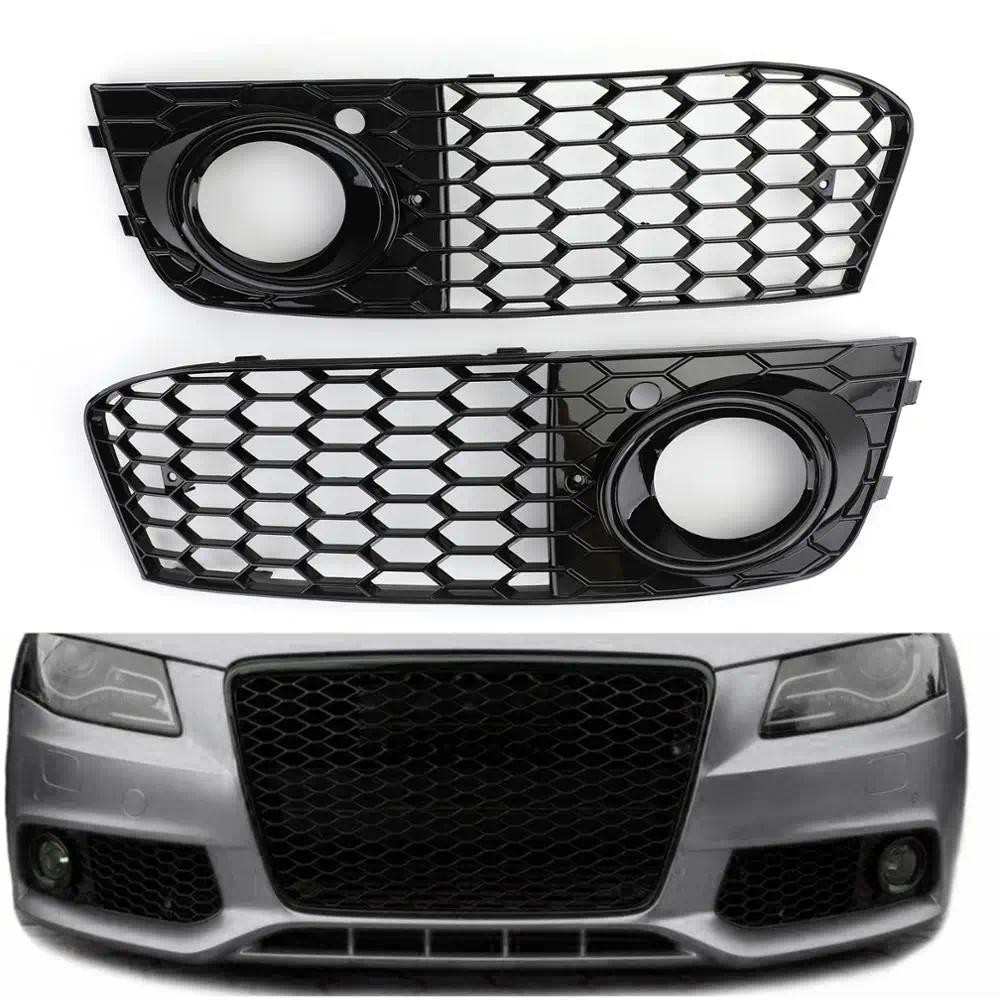 Para Audi A4 B8 RS4 2009 2010 2011 2012 Favo De Mel Malha Luz De Nevoeiro Ventilação Aberta A4 Grade Entrada Capa 8KD807