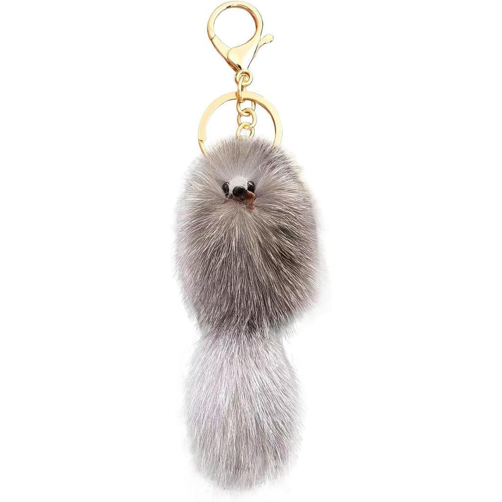 Chaveiro De Cauda De Raposa Peluda De Pelúcia Fofo , Pingente De Bolsa E Para Bolsas , Mochilas Sacolas , Presente Perfe