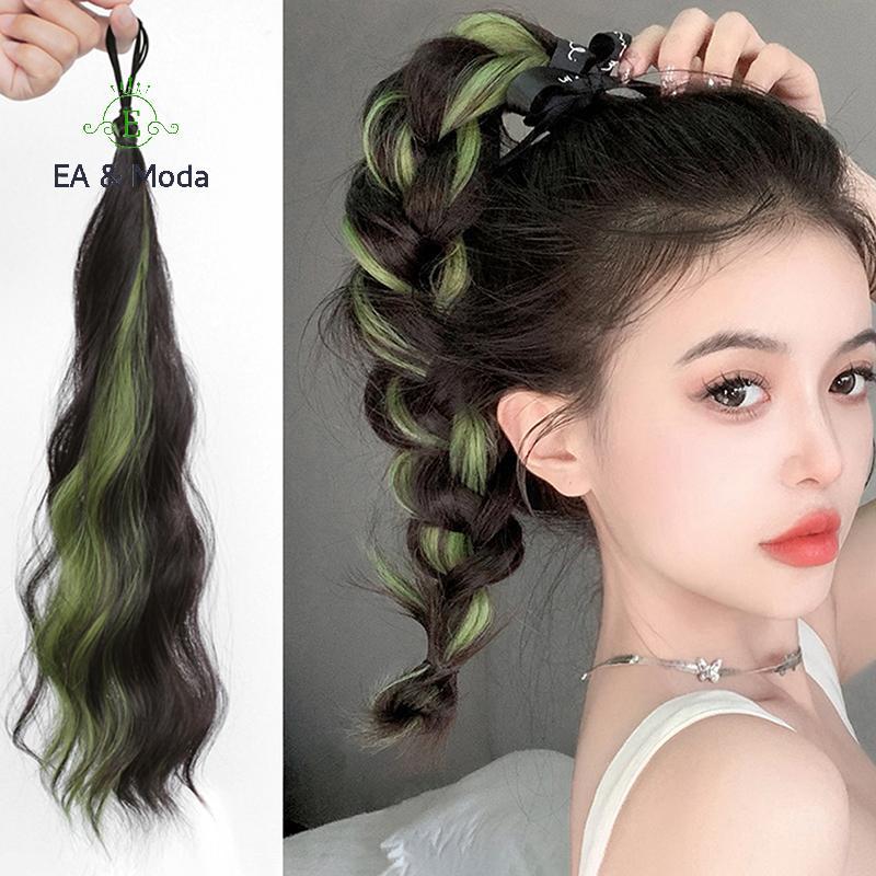 EA & Moda Destaque Sintético Auto-Enrolamento Pacote De Cabelo Ondulado DIY Coque Rabo De Cavalo Cabeça Artefato Trançad