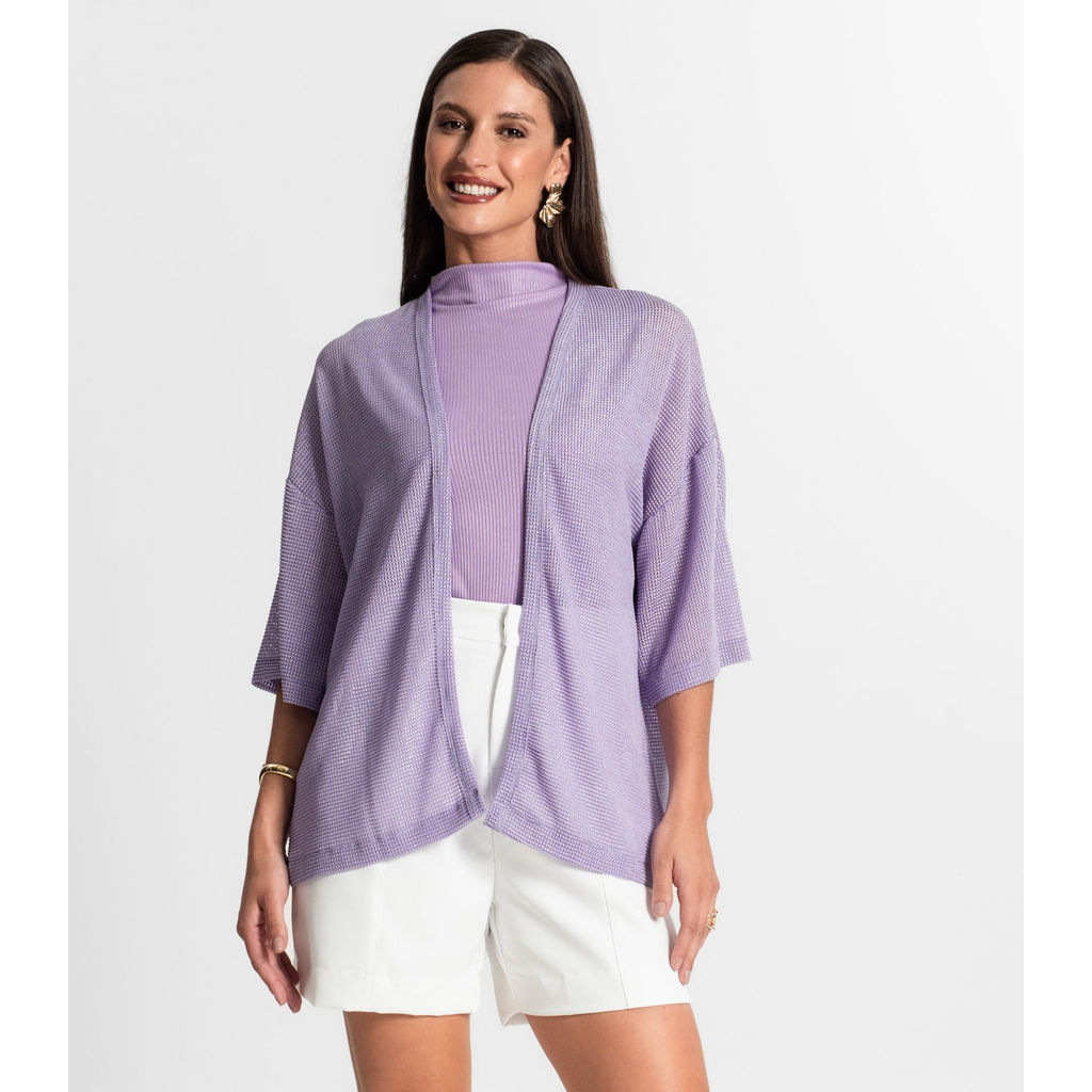 Kimono Feminino Com Brilho Rovitex Roxo
