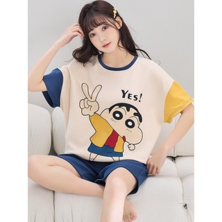 Pijamas femininos verão puro algodão Shorts de manga curta 2025 novo estilo com decote em V ins pode usar fora estilo fi