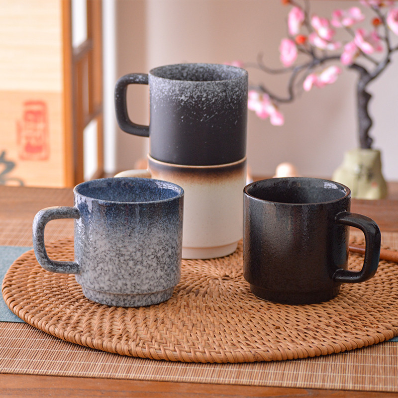 Japonês Retro cerâmica Underglaze cor xícara de café simples alto valor Latte beber copo café da manhã leite xícara de c