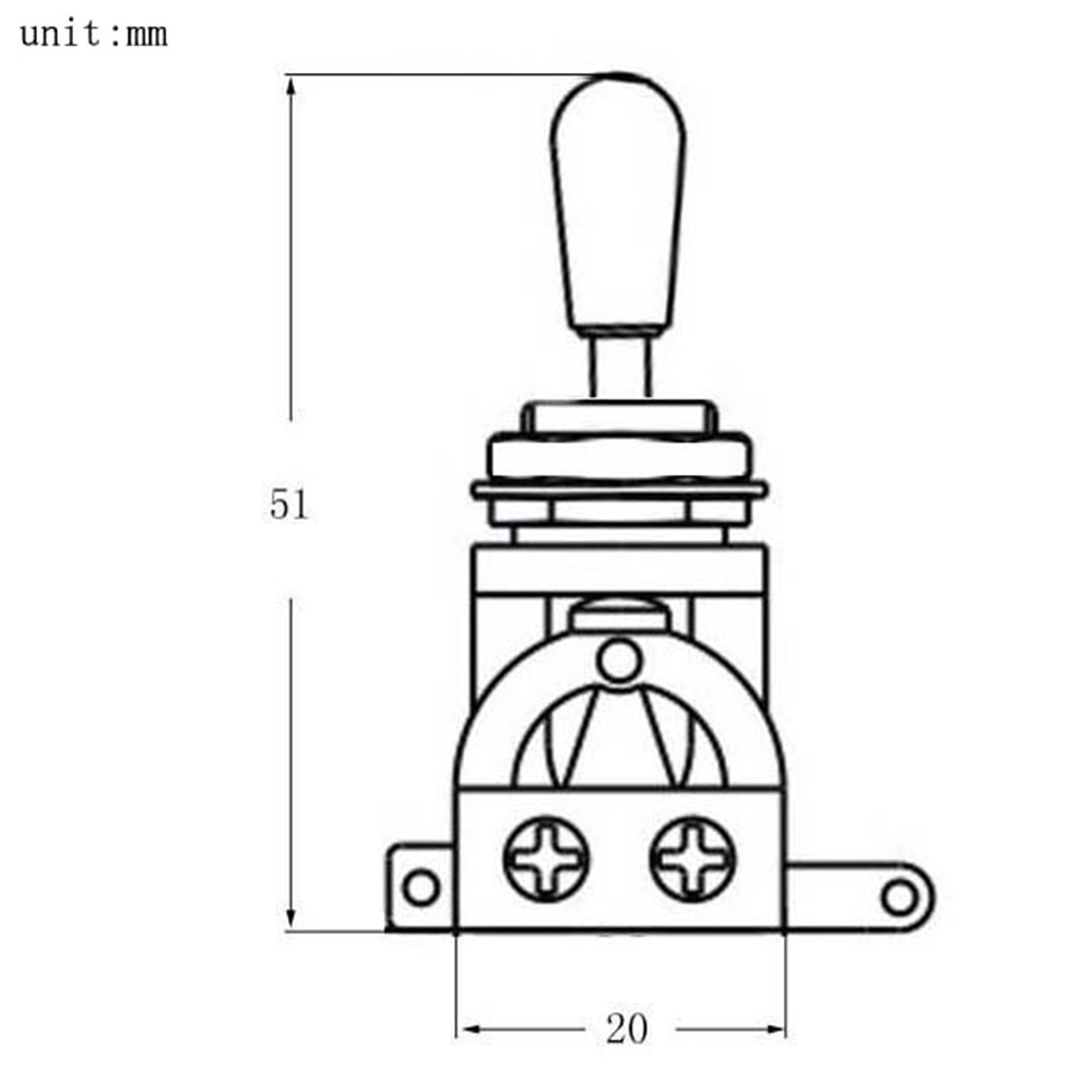 SIUKE 3 vias curta reta guitarra seletor de captador com latão Chapéu compatível Gibson Les Paul LP SG guitarras