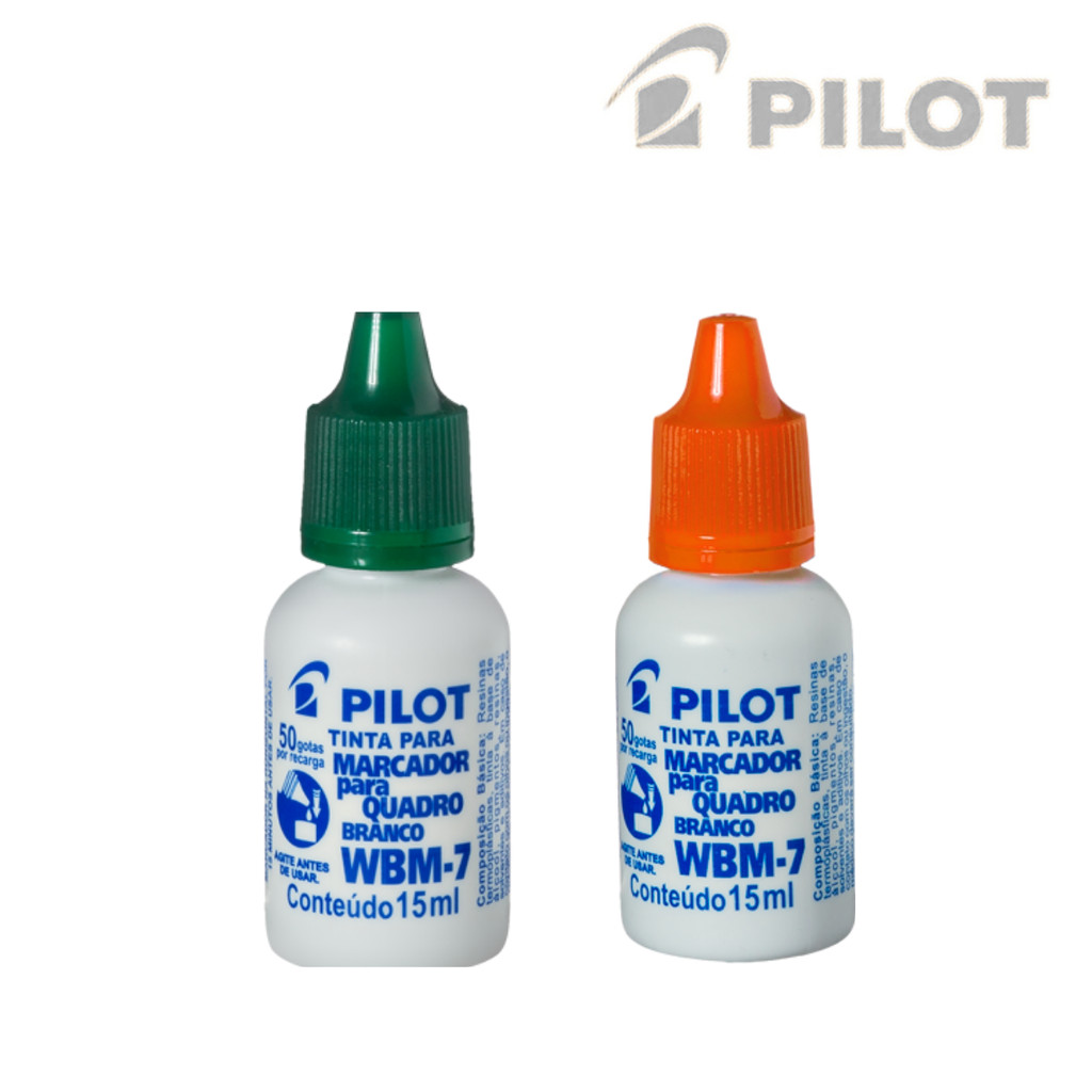 Kit 2 Reabastecedor Para Marcador De Quadro Branco WBM-7 - PILOT Cor:Verde e Laranja