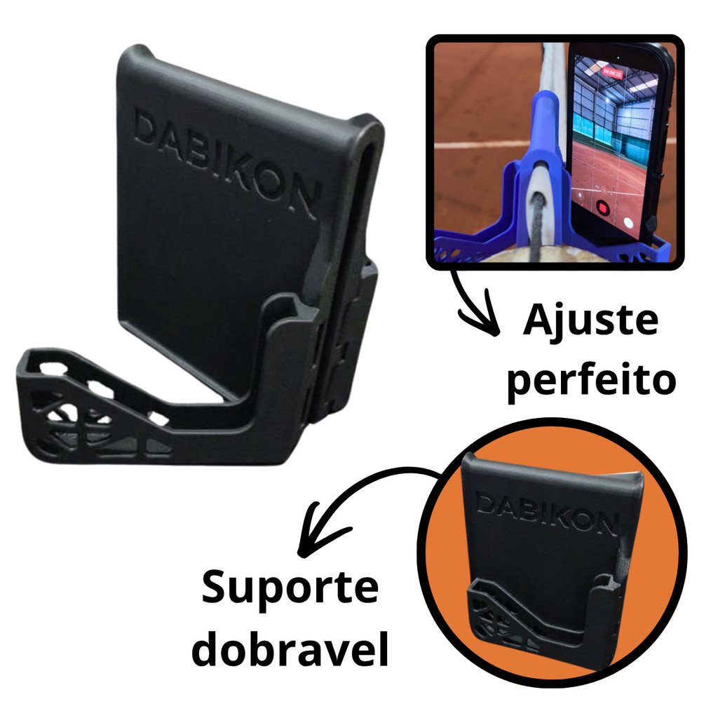 Suporte Duplo De Celular Pra Rede - Filmar Jogos de Beach Tennis, Tennis, Vôlei, Badminton