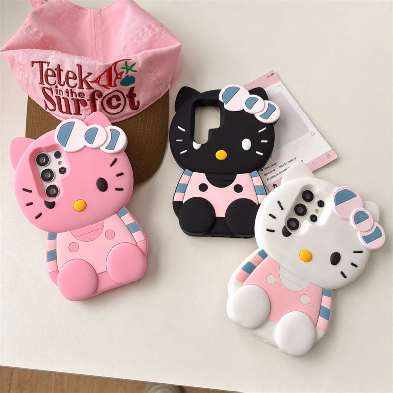 Hot 3D Cartoon Hello Kitty Capa De Silicone Macio À Prova De Choque Para Samsung