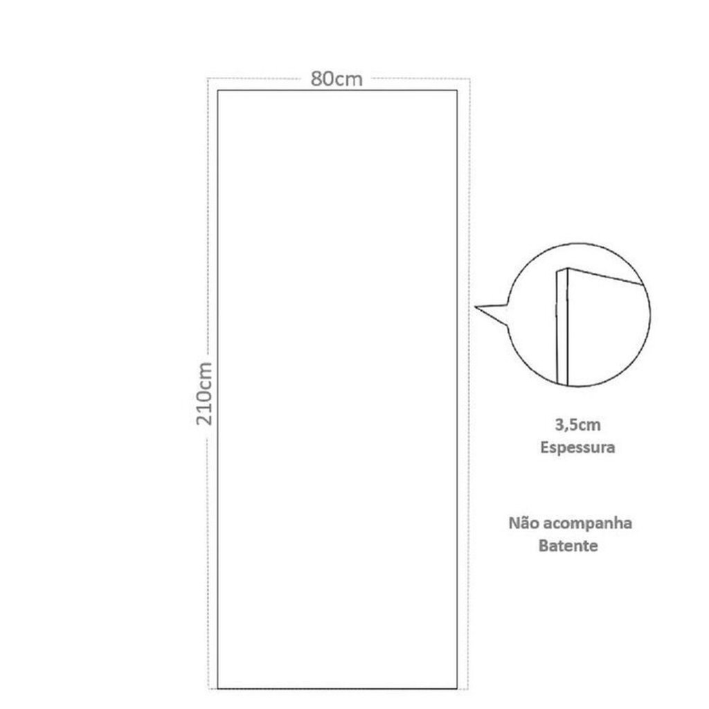 Kit com 3 Folhas de Porta Madeira Decorada 210x80cm Espessura 3,5cm Gaúcha Mgm