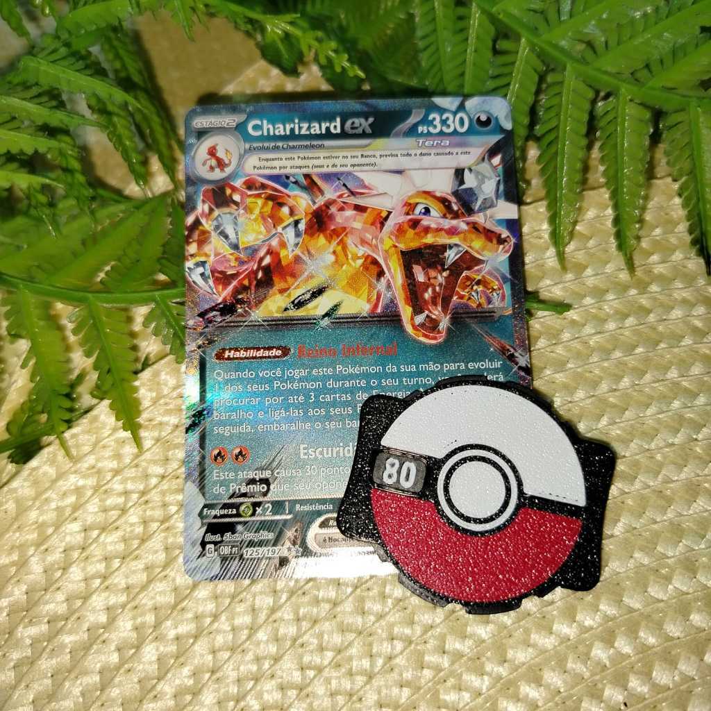 Marcador de Dano TCG Estilo Pokébola | Contador de HP 0-200 | Acessório para Cartas Pokémon