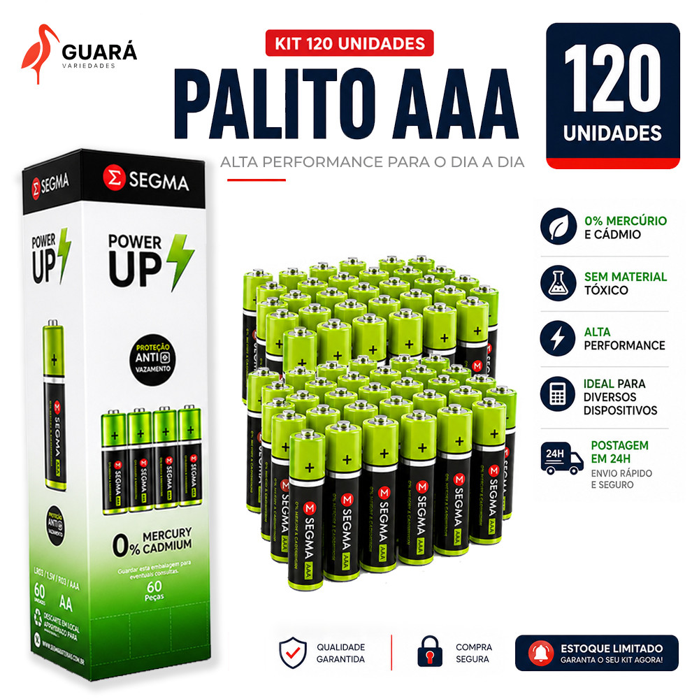 60 Und 3A Tipo Fina AAA Palito MAXMIDIA para Termometros e Timers Postagem Imediata