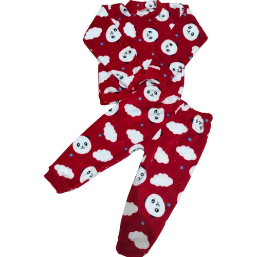 Conjunto Infantil De Pelúcia Para Inverno Tamanho 2 Bebê Vermelho 2