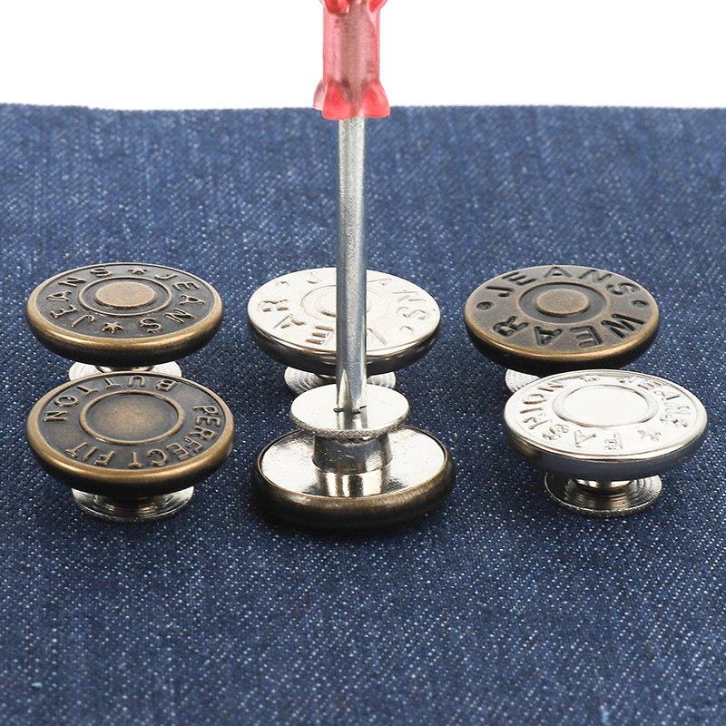 Jeans botão de cintura estreita ajustável cintura destacável para pequena ferramenta útil botão de Metal redondo fixação