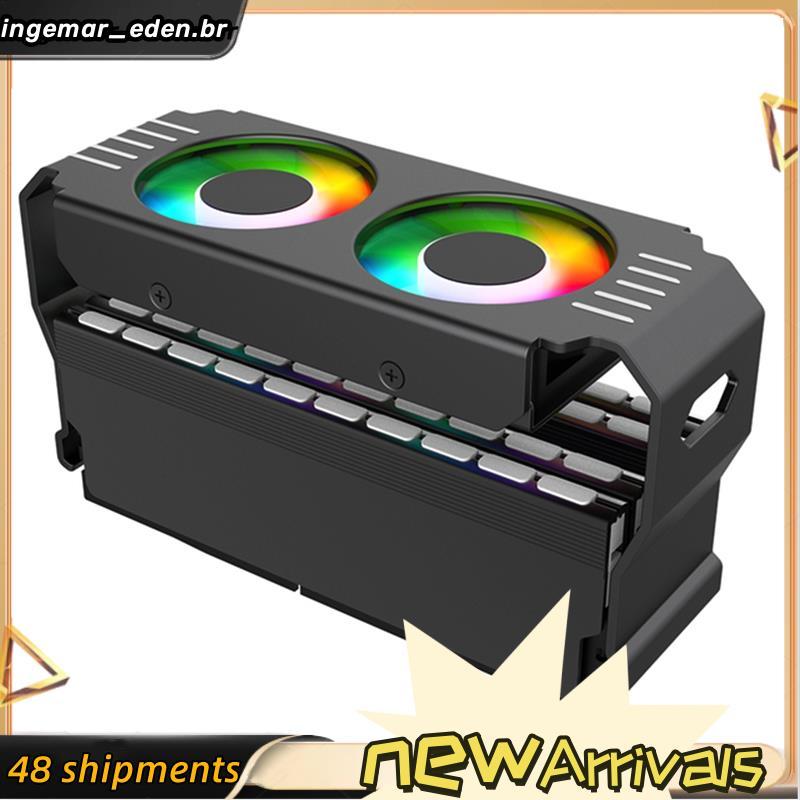 Módulo De Memória RAM Para PC , Cooler ARGB DDR3 DDR5 5V 3Pin PWM 4Pin Sincronização De Luz 120mm , Ventiladores Duplos 