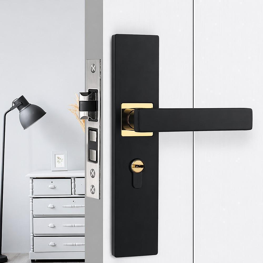 Kit Fechadura de Porta com Alça Elegante – Design Moderno e Resistente, Ideal para Portas de Madeira e Metal