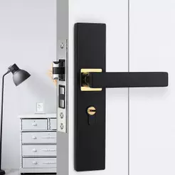 Kit Fechadura de Porta com Alça Elegante – Design Moderno e Resistente, Ideal para Portas de Madeira e Metal