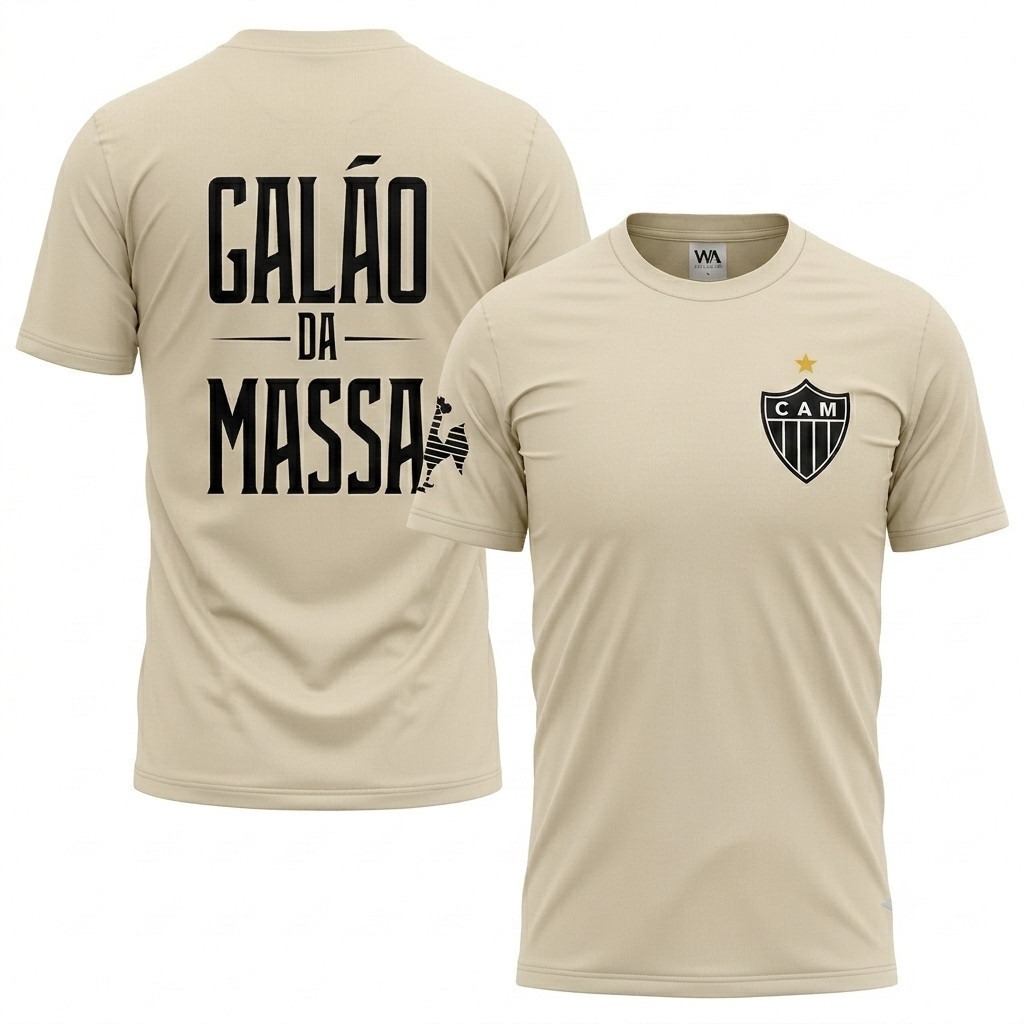 Camisa de Time Mineiro Atletico Confortável Camiseta Galo da Massa Torcida Organizada Futebol Galo Doido