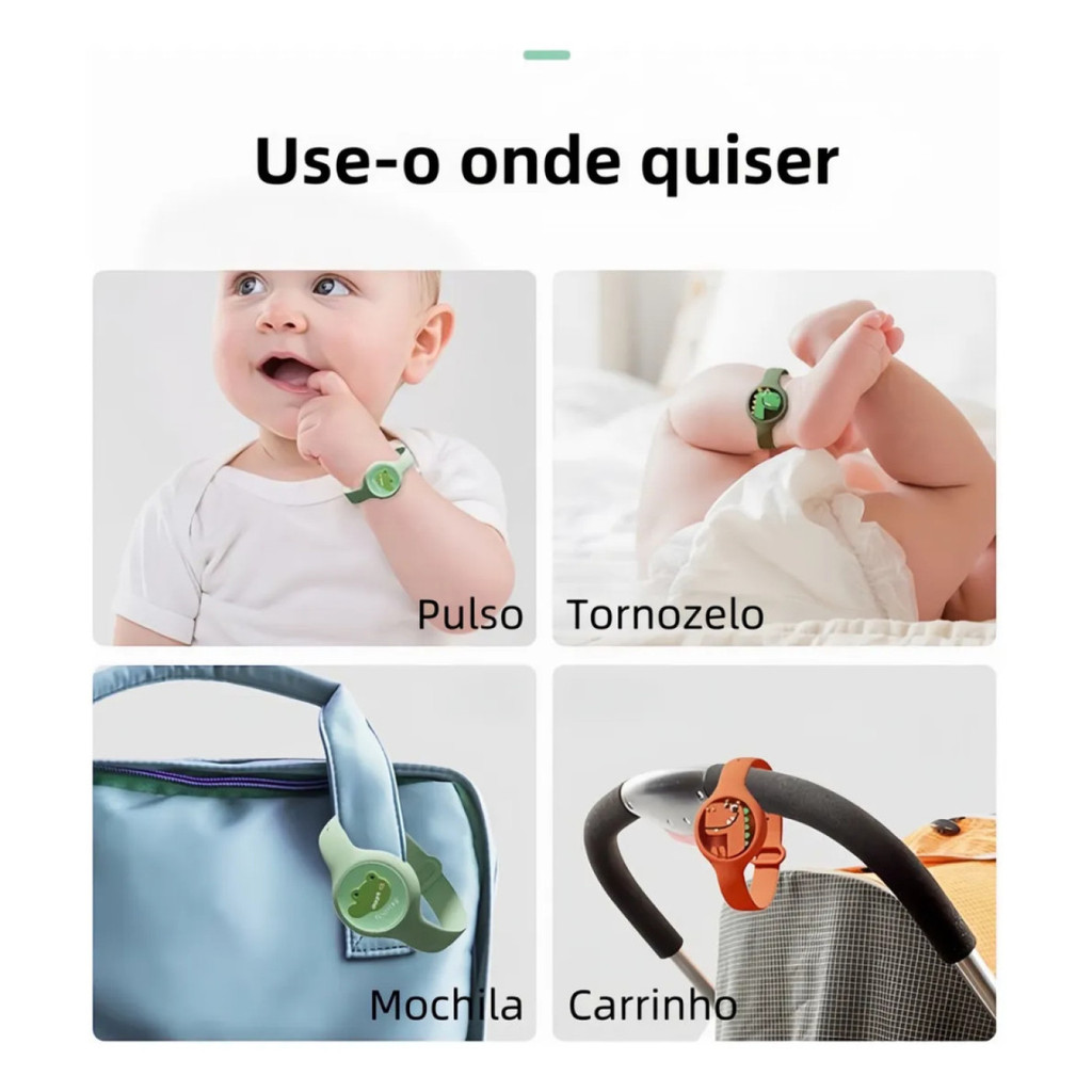 Pulseira Relógio C/ Proteção Citronela Anti Mosquito