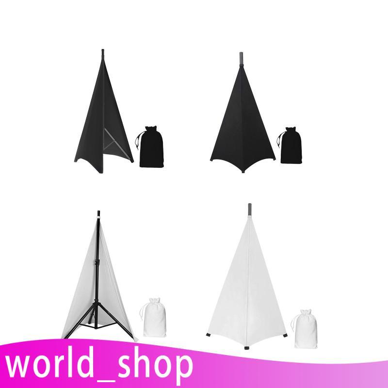 [World_shop] DJ Light Speaker Stand Cover Iluminação Tripé Scrim Para Eventos Casamentos Branco 2 Lados