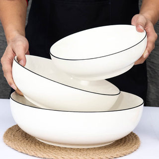 Tigela grande de cerâmica 47 cm Tigela de sopa grande Bacia de sopa Tigela de macarrão Grande doméstico comercial Peixe 