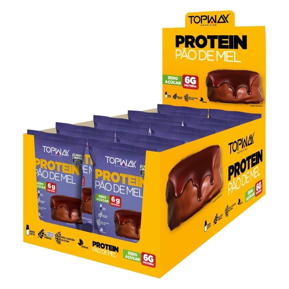 Pão de Mel Topway Protein 45g - Embalagem com 10 Unidades