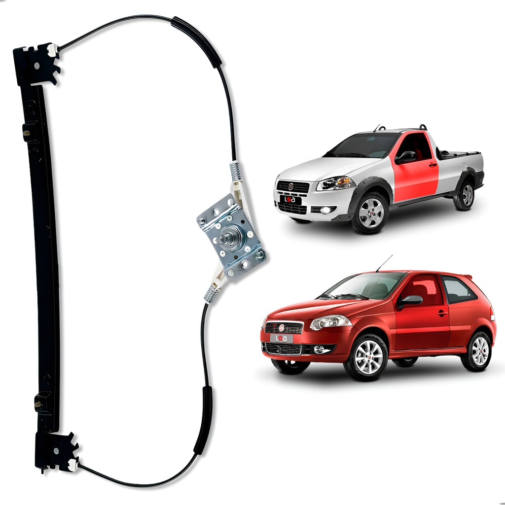 Máquina Vidro Lado Esquerdo Dianteira Motorista Manual Palio 1996-2017 Strada 98+ 2 Portas Zinni & Güell em Oferta na Shopee