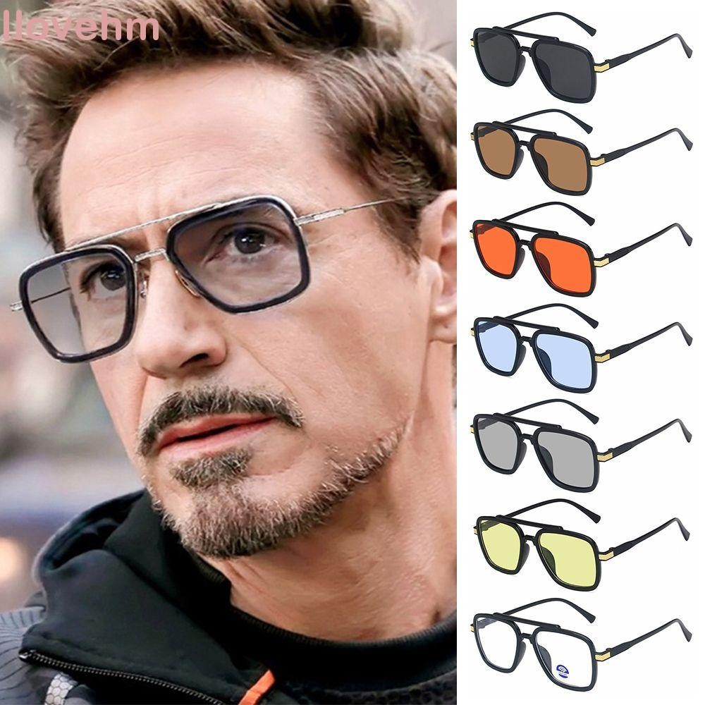 LUCKY-ILOVEHM Tony Stark Óculos De Sol Quadrados Vintage-Masculinos em Oferta na Shopee