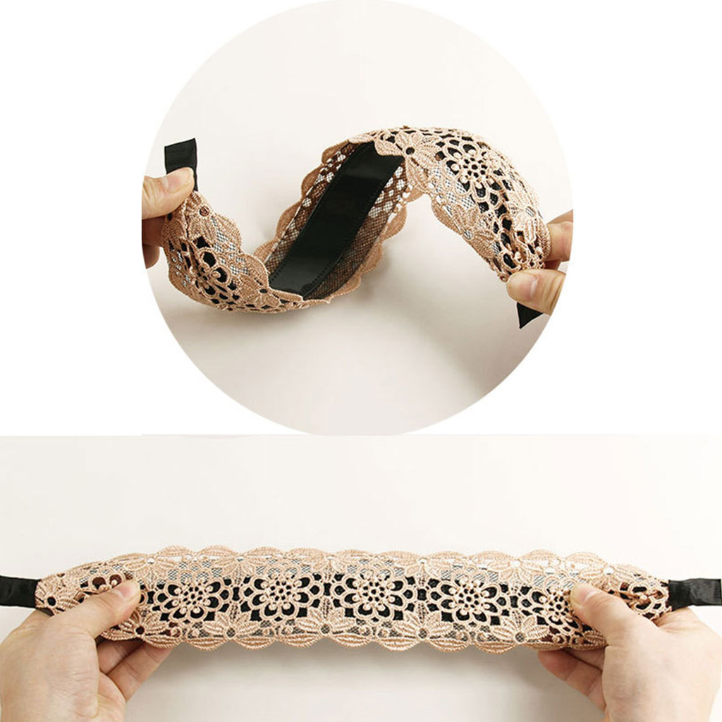 DRM Tiara De Renda Larga Inspirada Em Vintage Com Dentes Antiderrapantes – Perfeita Para Maquiagem E Lavagem Facial , Ac