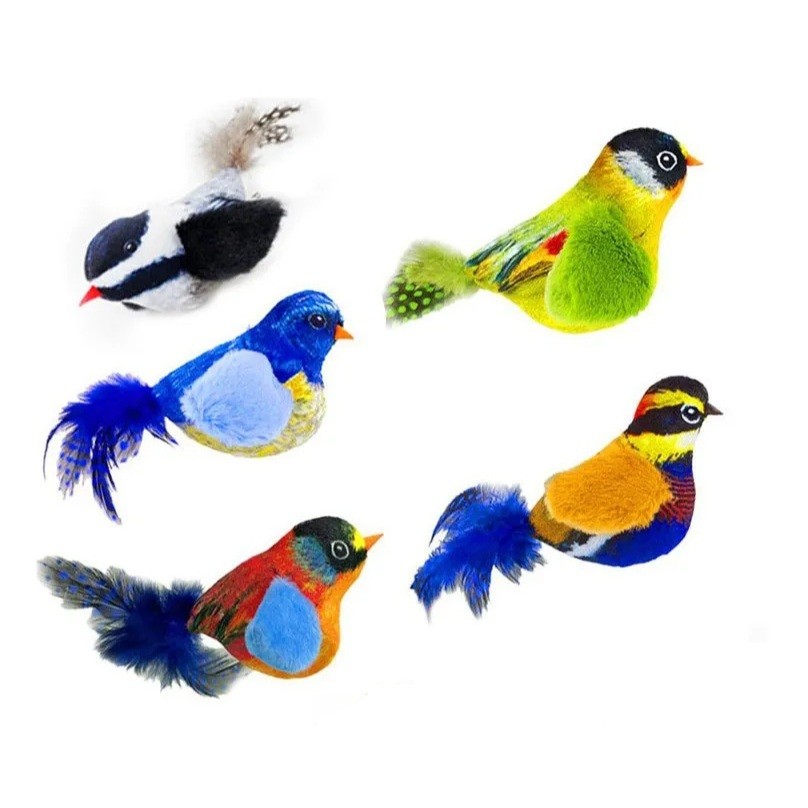 Brinquedo Pássaro Pena para Gato - Simula Presa Real e Reduz Estresse