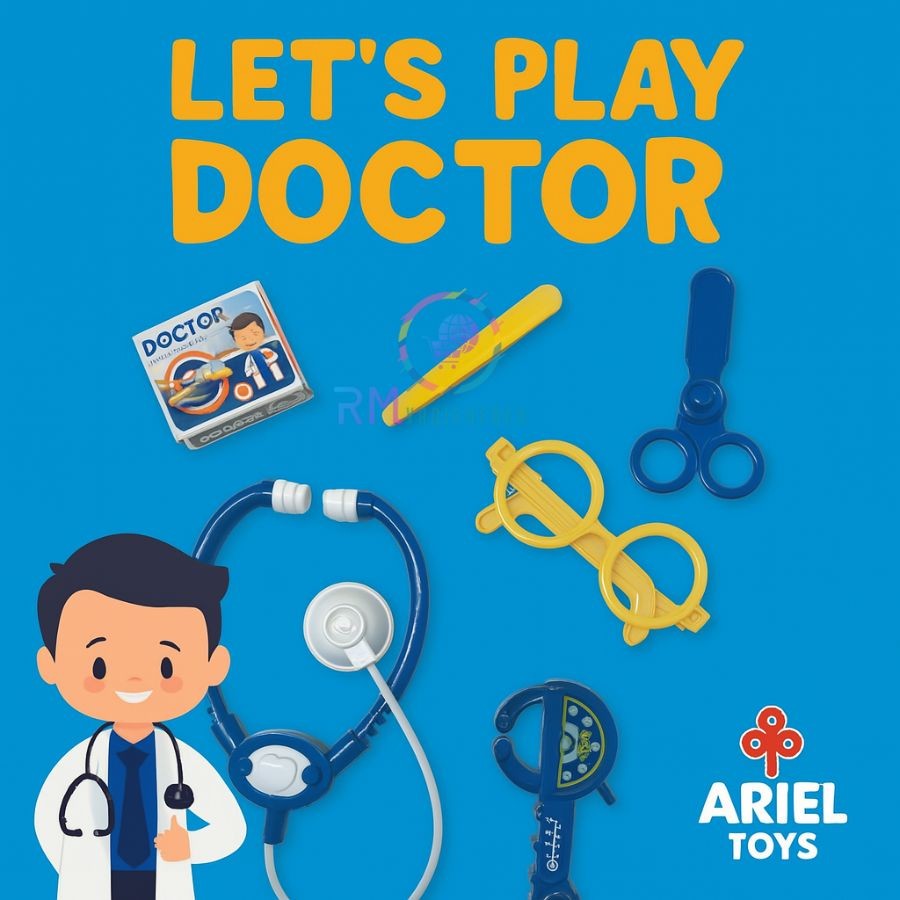 Brinquedo Médico Infantil Brinquedo Conjunto Uniforme Médido Divertidos 6 peças