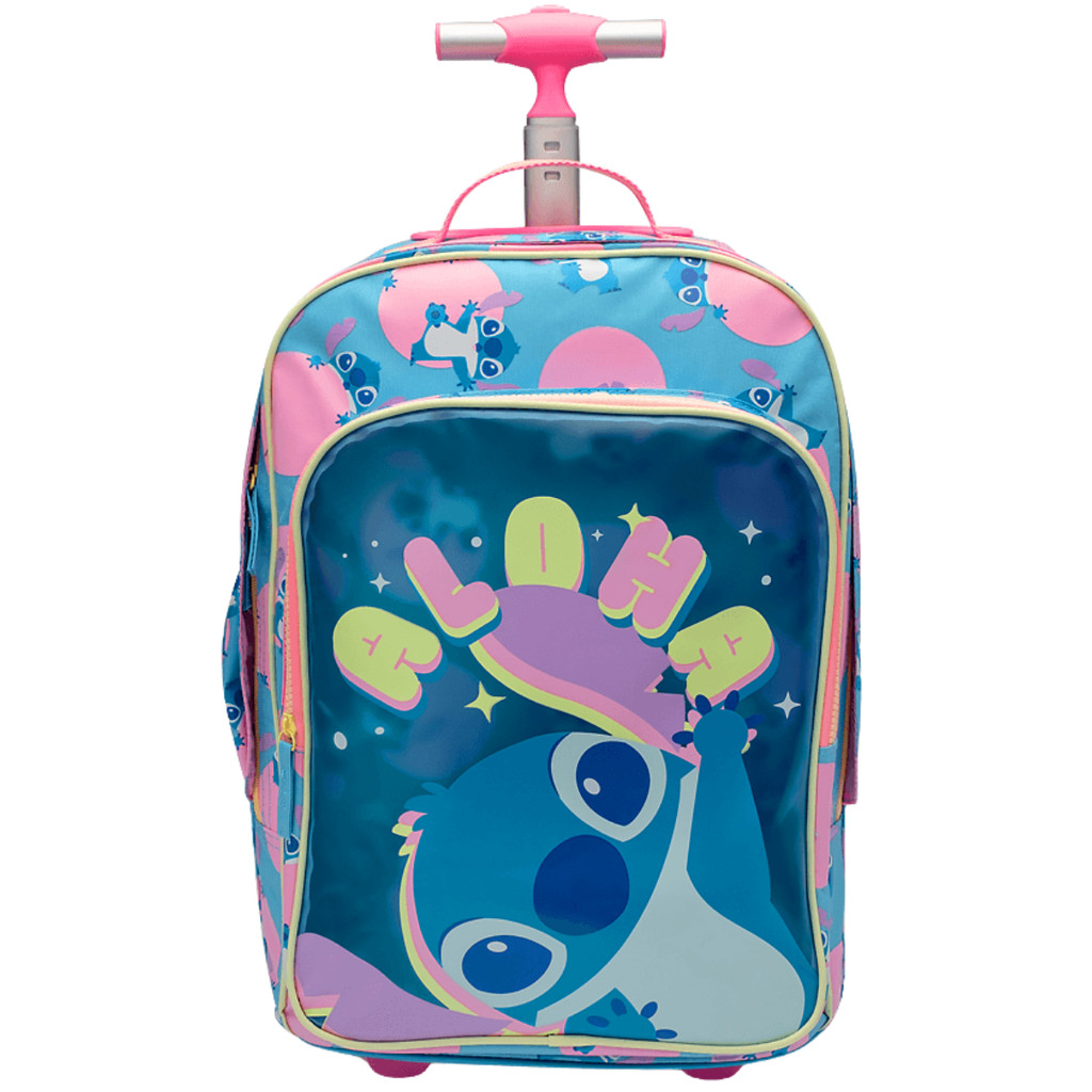Mochila Escolar Puket Alça Com Pontos Na Cor Azul Claro